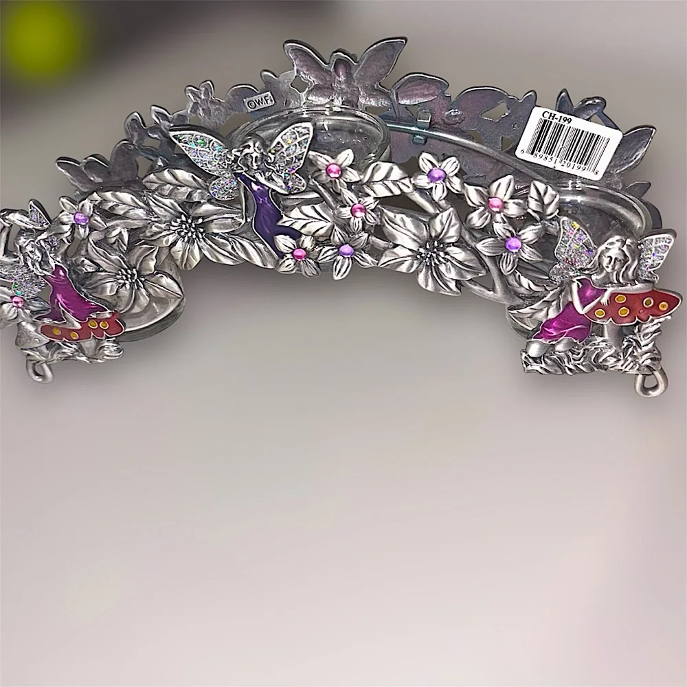Reserved for Crystal Vintage 90’s Bejeweled, Pewter, Fairy Candle Holder. - Picture 2 of 10